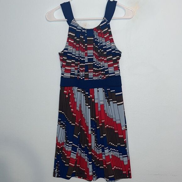 Women’s BCBGMAXAZRIA multicolored geometric sleeveless mini dress y2k multicolor - Picture 3 of 5